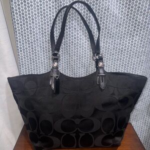 Coach Black Monogram Tote